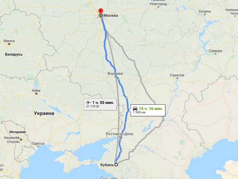Пассажирские перевозки из Кубани в Москву